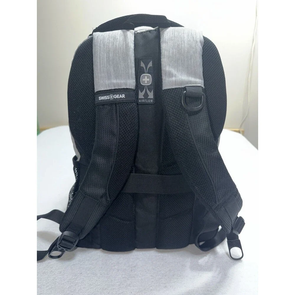 SwissGear Wenger Airflow Back System Laptop Backpack Gray Black Travel Bag